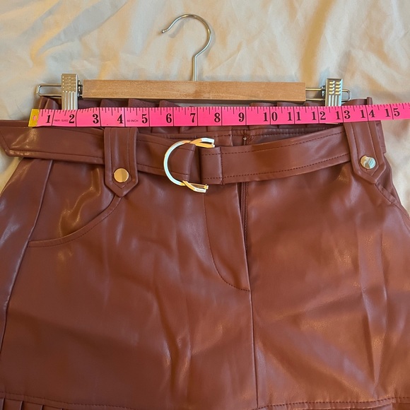 Zara brown leather skirt - Picture 4 of 4